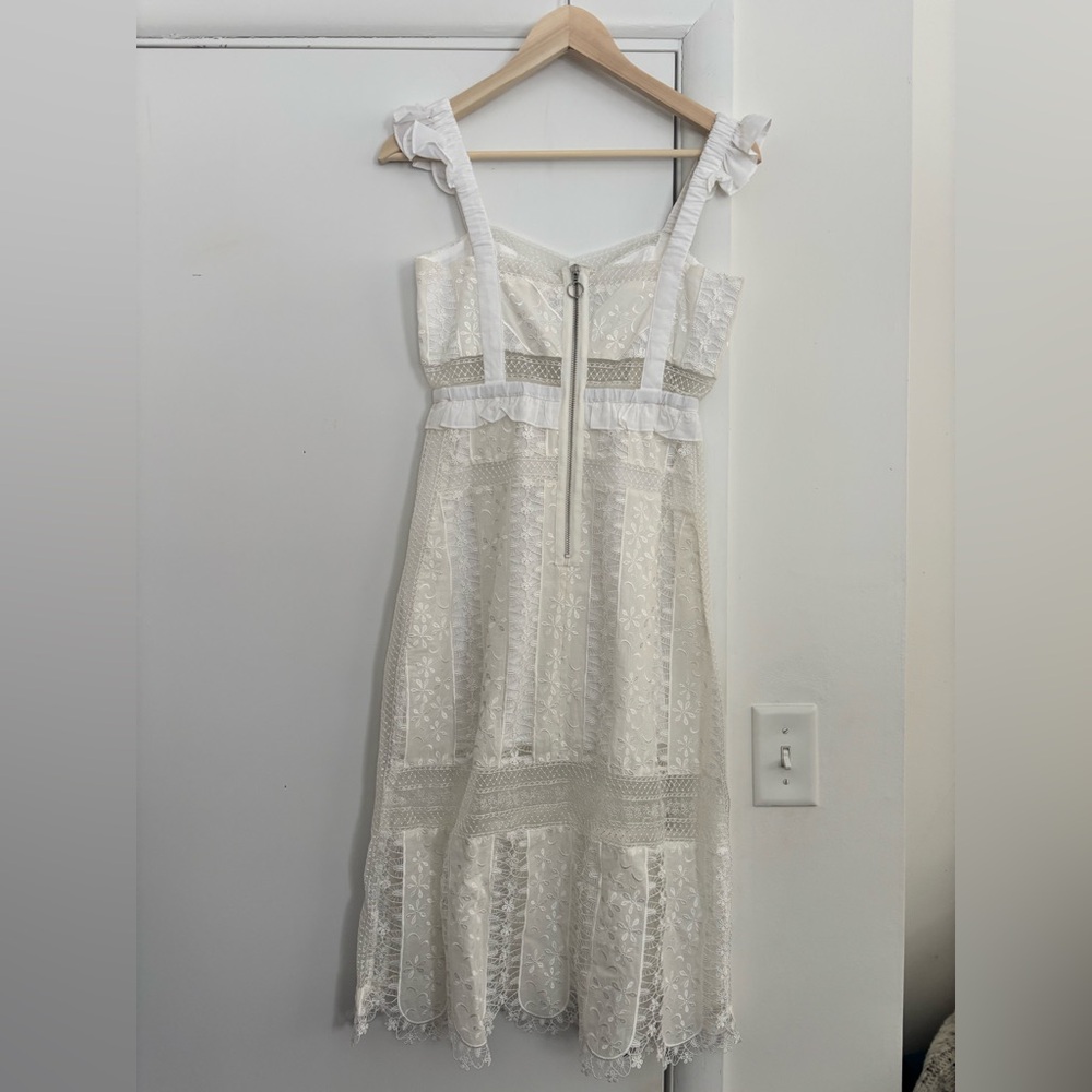 NWT FOR LOVE & LEMONS Gabrielle Midi Dress in Ivory - Picture 9 of 13